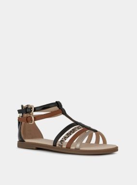 Geox hnedé kožené dievčenské sandále