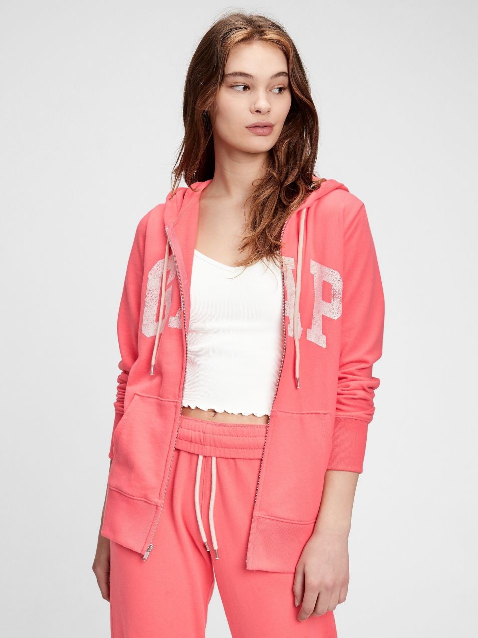 GAP ružové dámska mikina Logo easy hoodie