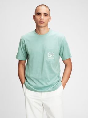 GAP zelené pánske tričko Logo pocket t-shirt