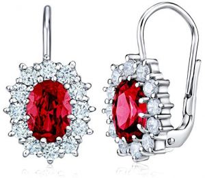 Silvego Strieborné náušnice s červenými zirkónmi Swarovski SILVEGOB31571-SR