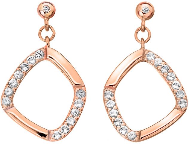 Hot Diamonds Pozlátené strieborné náušnice s diamantmi Behold DE647