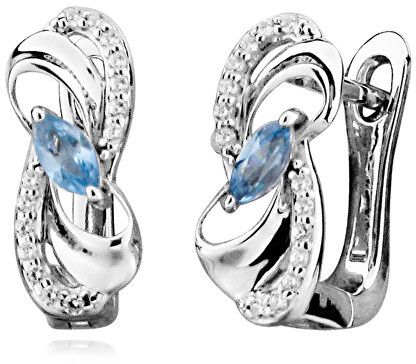 MOISS Luxusné strieborné náušnice s modrými TOPAZ EG000084