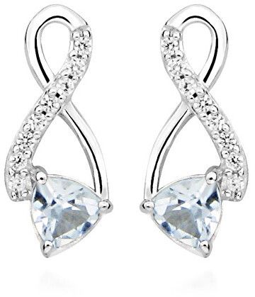 MOISS Elegantné strieborné náušnice s topaz a zirkóny EG000147