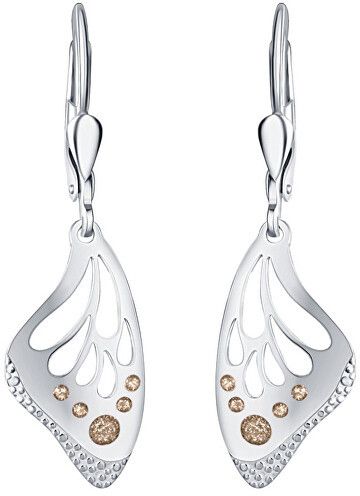 Praqia Jewellery Krásne strieborné náušnice Gold Butterfly NA6503_RH