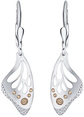 Praqia Jewellery Krásne strieborné náušnice Gold Butterfly NA6503_RH