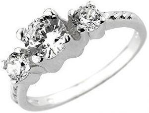 Silvego Zirkónový zásnubný prsteň Via zo striebra JJJR0801 54 mm