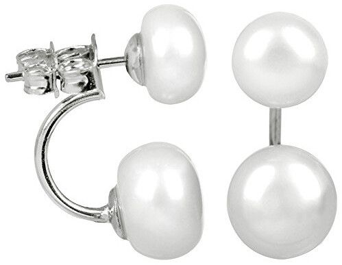 JwL Luxury Pearls Originálne náušnice s pravými bielymi perlami 2v1 JL0287