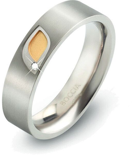 Boccia Titanium Titánový prsteň s briliantom 0146-01 49 mm