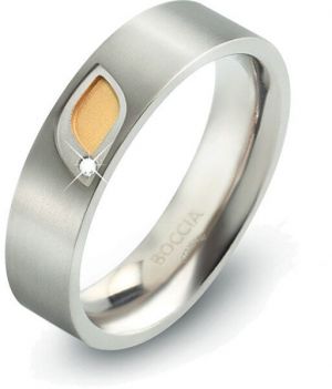 Boccia Titanium Titánový prsteň s briliantom 0146-01 49 mm