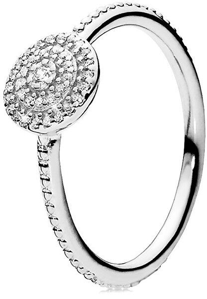 Pandora Strieborný trblietavý prsteň 190986CZ 54 mm