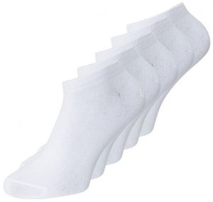 Jack&Jones 5 PACK - pánske ponožky JACDONGO 12120278 White