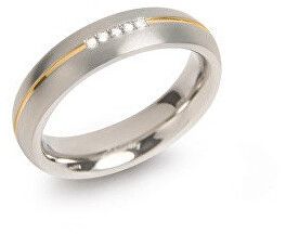 Boccia Titanium Pozlátený titánový snubný prsteň s diamantmi 0130-04 49 mm