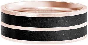 Gravelli Betónový prsteň Fusion Double line bronzová / antracitová GJRWRGA112 50 mm