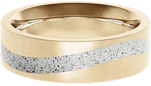 Gravelli Betónový prsteň Curve zlatá / šedá GJRWYGG113 50 mm