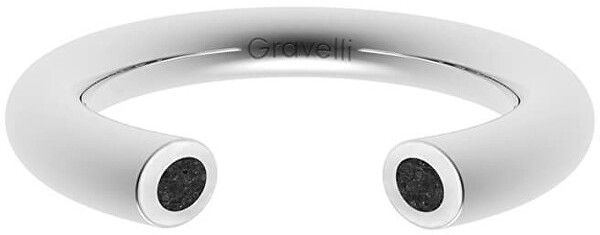 Gravelli Otvorený prsteň s betónom Open oceľová / antracitová GJRWSSA107 50 mm
