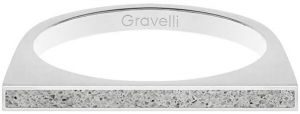 Gravelli Oceľový prsteň s betónom One Side oceľová / sivá GJRWSSG121 50 mm