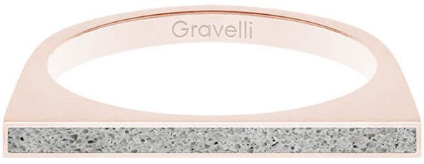 Gravelli Oceľový prsteň s betónom One Side bronzová / sivá GJRWRGG121 50 mm