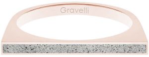 Gravelli Oceľový prsteň s betónom One Side bronzová / sivá GJRWRGG121 50 mm
