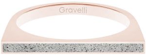 Gravelli Oceľový prsteň s betónom One Side bronzová / sivá GJRWRGG121 50 mm