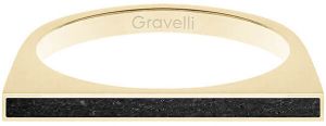 Gravelli Oceľový prsteň s betónom One Side zlatá / antracitová GJRWYGA121 50 mm