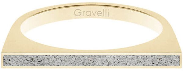 Gravelli Oceľový prsteň s betónom One Side zlatá / šedá GJRWYGG121 50 mm