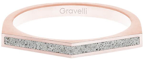 Gravelli Oceľový prsteň s betónom Two Side bronzová / sivá GJRWRGG122 50 mm