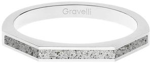 Gravelli Oceľový prsteň s betónom Three Side oceľová / sivá GJRWSSG123 50 mm