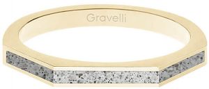 Gravelli Oceľový prsteň s betónom Three Side zlatá / šedá GJRWYGG123 50 mm
