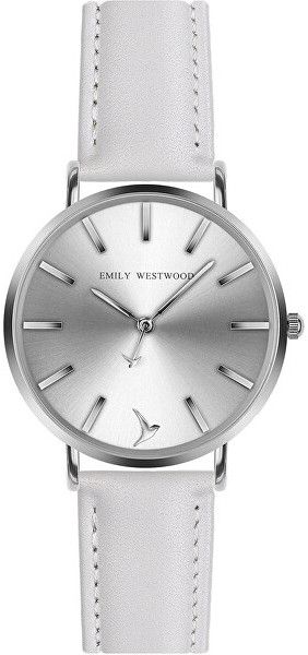 Emily Westwood Gorgona White Leather Strap Watch ECA-B018S