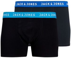 Jack&Jones 2 PACK - pánske boxerky JACRICH 12138240 Surf the Web Blue jewel M