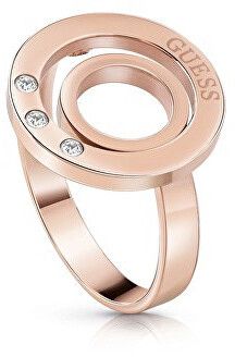 Guess Ružovo pozlátený prsteň s kryštálmi UBR29008 52 mm