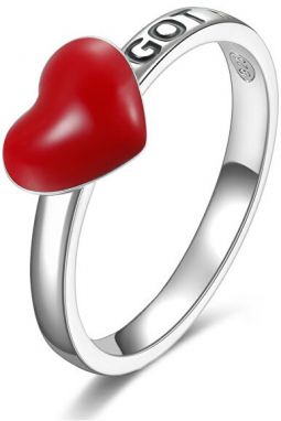 Rosato Romantický strieborný prsteň so srdiečkom Storie RZA004 52 mm
