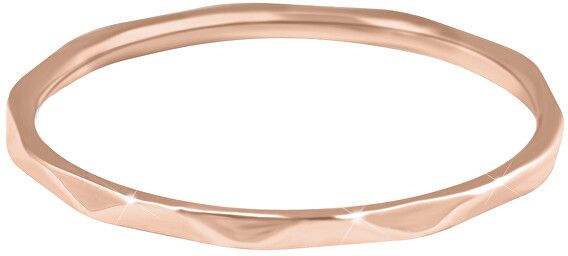 Troli Minimalistický pozlátený prsteň s jemným dizajnom Rose zlaté 52 mm