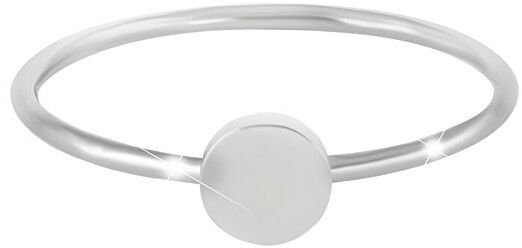 Troli Minimalistický oceľový prsteň s kruhovou ozdobou 56 mm