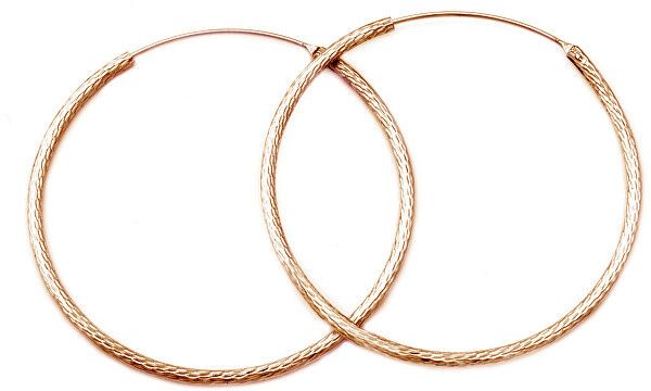 Beneto Luxusné bronzové náušnice kruhy zo striebra AGUC1240 / N-ROSE 4,5 cm