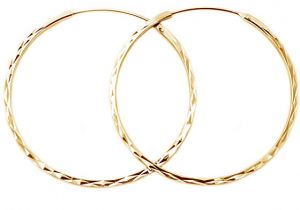 Beneto Módne pozlátené kruhové náušnice zo striebra AGUC2439 / SCS-GOLD 3 cm