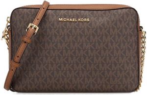 Michael Kors Dámska kožená crossbody kabelka 192877938255 Brown Signature