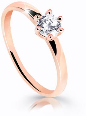 Cutie Jewellery Úchvatný trblietavý prsteň z ružového zlata Z6485-10-X-4 49 mm