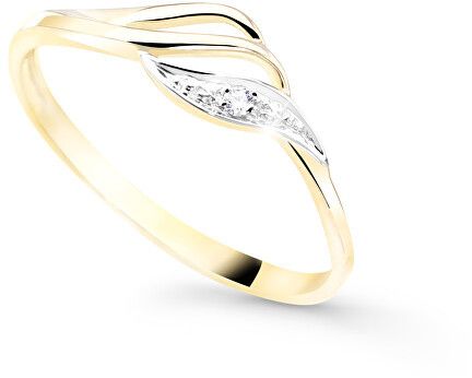 Cutie Jewellery Pôvabný zlatý prsteň so zirkónmi Z8023-10-X-1 49 mm