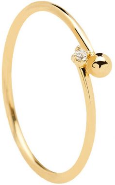 PDPAOLA Pozlátený minimalistický prsteň zo striebra ESSENTIA Gold AN01-130 50 mm