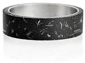 Gravelli Moderné betónový prsteň Simple Fragments Edition oceľová / antracitová GJRUFSA001 63 mm