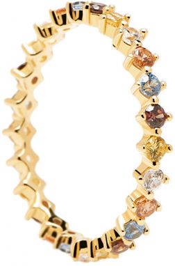 PDPAOLA Nežný pozlátený prsteň so zirkónmi SAGE Gold AN01-209 50 mm