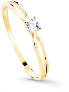 Cutie Diamonds Trblietavý zásnubný prsteň zo žltého zlata s briliantom DZ8027-00-X-1 48 mm