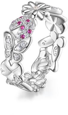 Rosato Prekrásny strieborný prsteň so zirkónmi Gaia RZGA31 52 mm