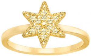 Swarovski Luxusné pozlátený prsteň hviezda 5269948 55 mm
