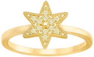 Swarovski Luxusné pozlátený prsteň hviezda 5269948 55 mm
