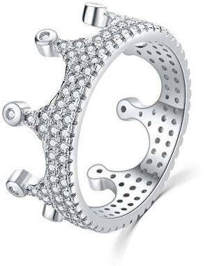MOISS Luxusný strieborný prsteň so zirkónmi Kráľovská korunka R00021 59 mm