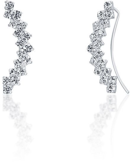 JwL Luxury Pearls Pozdĺžne trblietavé náušnice s kryštálmi JL0689