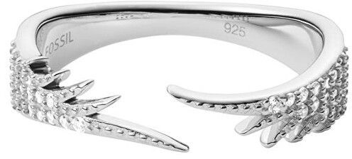 Fossil Nežný strieborný prsteň s kryštálmi JFS00536040 53 mm