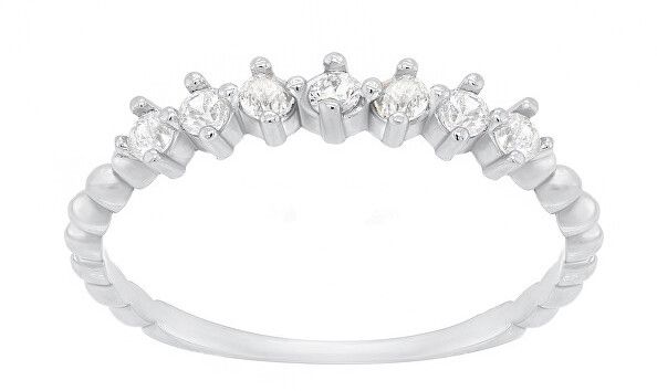 Brilio Silver Pôvabný strieborný prsteň so zirkónmi SR031W 48 mm